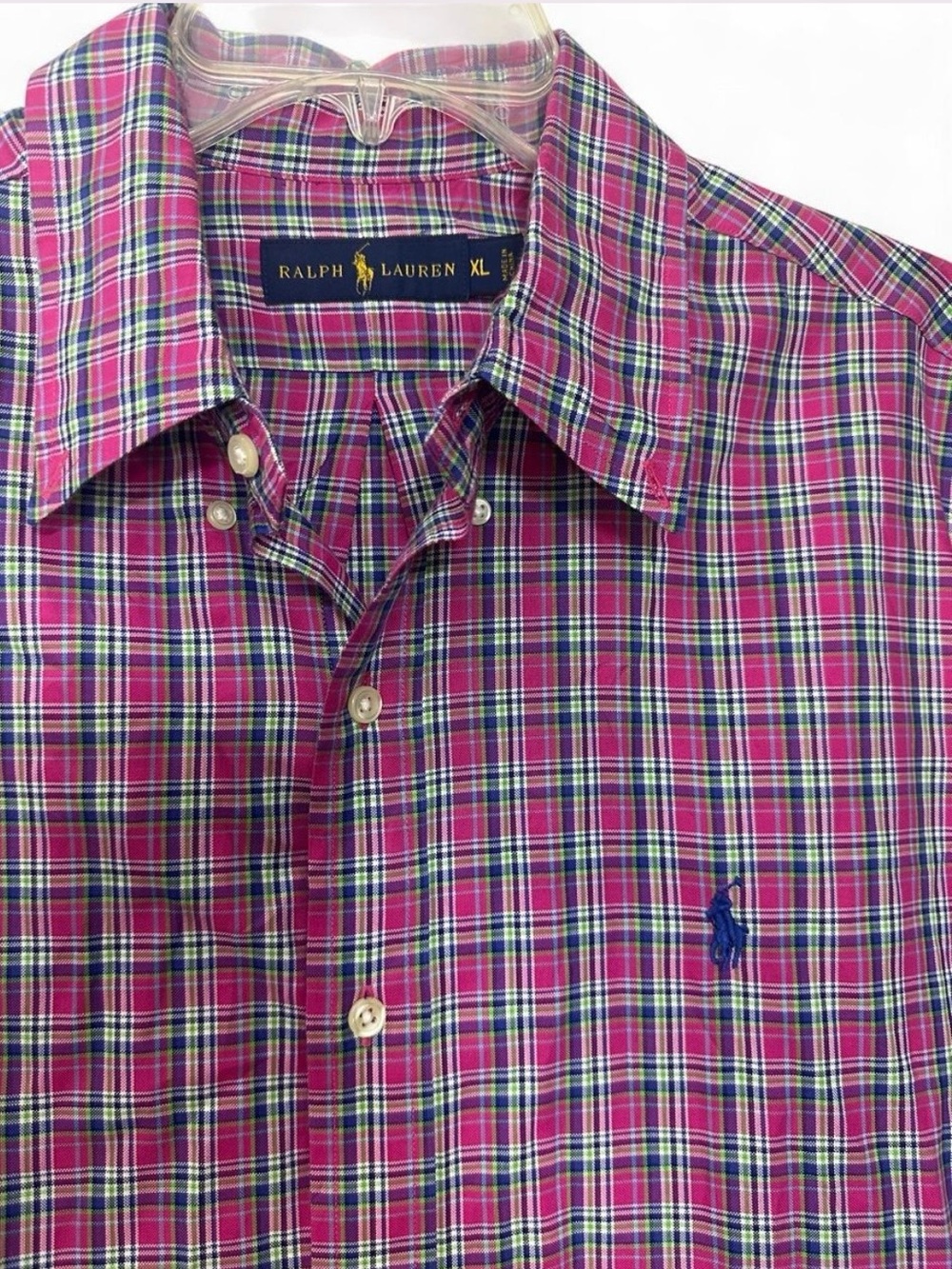 Ralph Lauren Men's Pink Plaid Button-Down Shirt